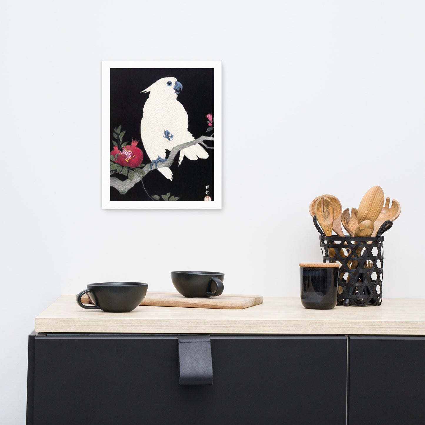 Cockatoo and Pomegranate by Ohara Koson