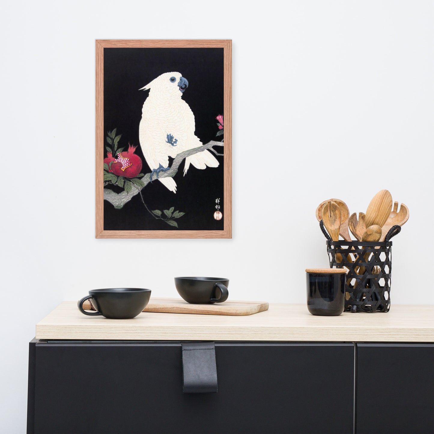 Cockatoo and Pomegranate by Ohara Koson