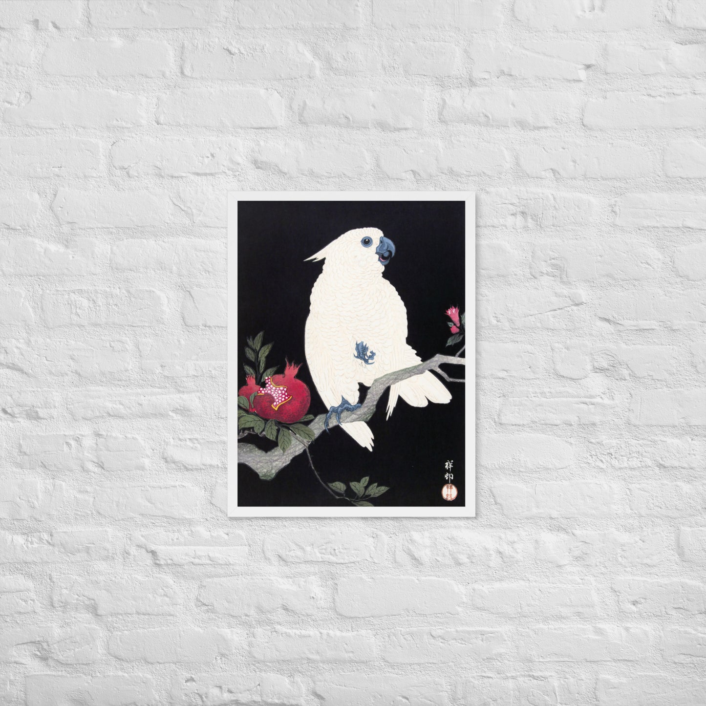 Cockatoo and Pomegranate by Ohara Koson