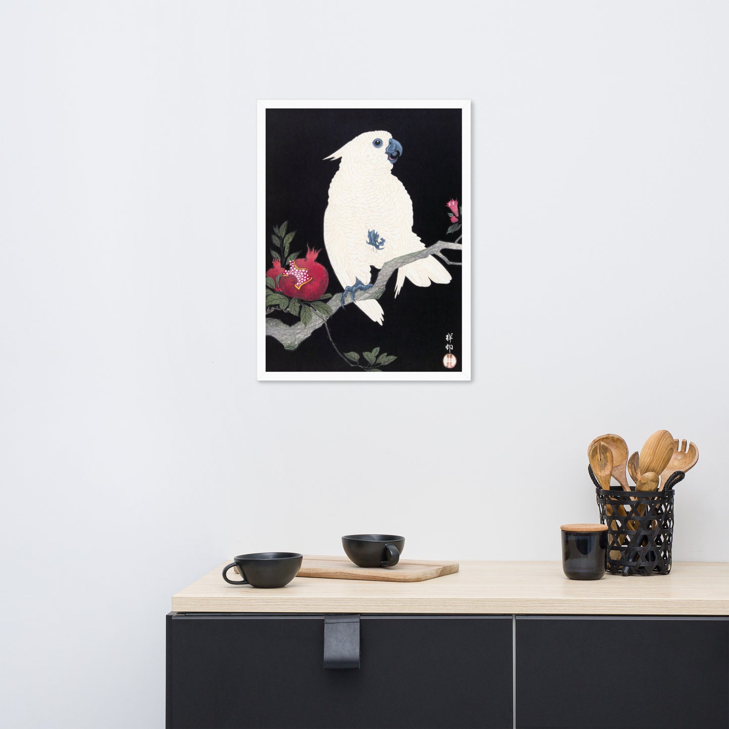Cockatoo and Pomegranate by Ohara Koson