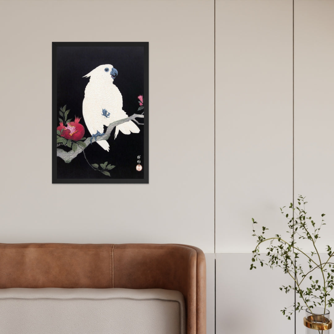 Cockatoo and Pomegranate by Ohara Koson