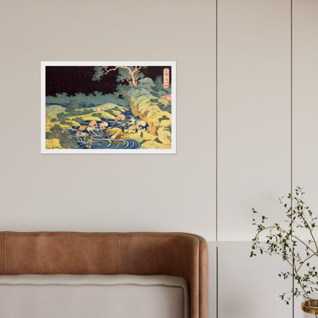 Fishing by Torchlight in Kai Province by Katsushika Hokusai