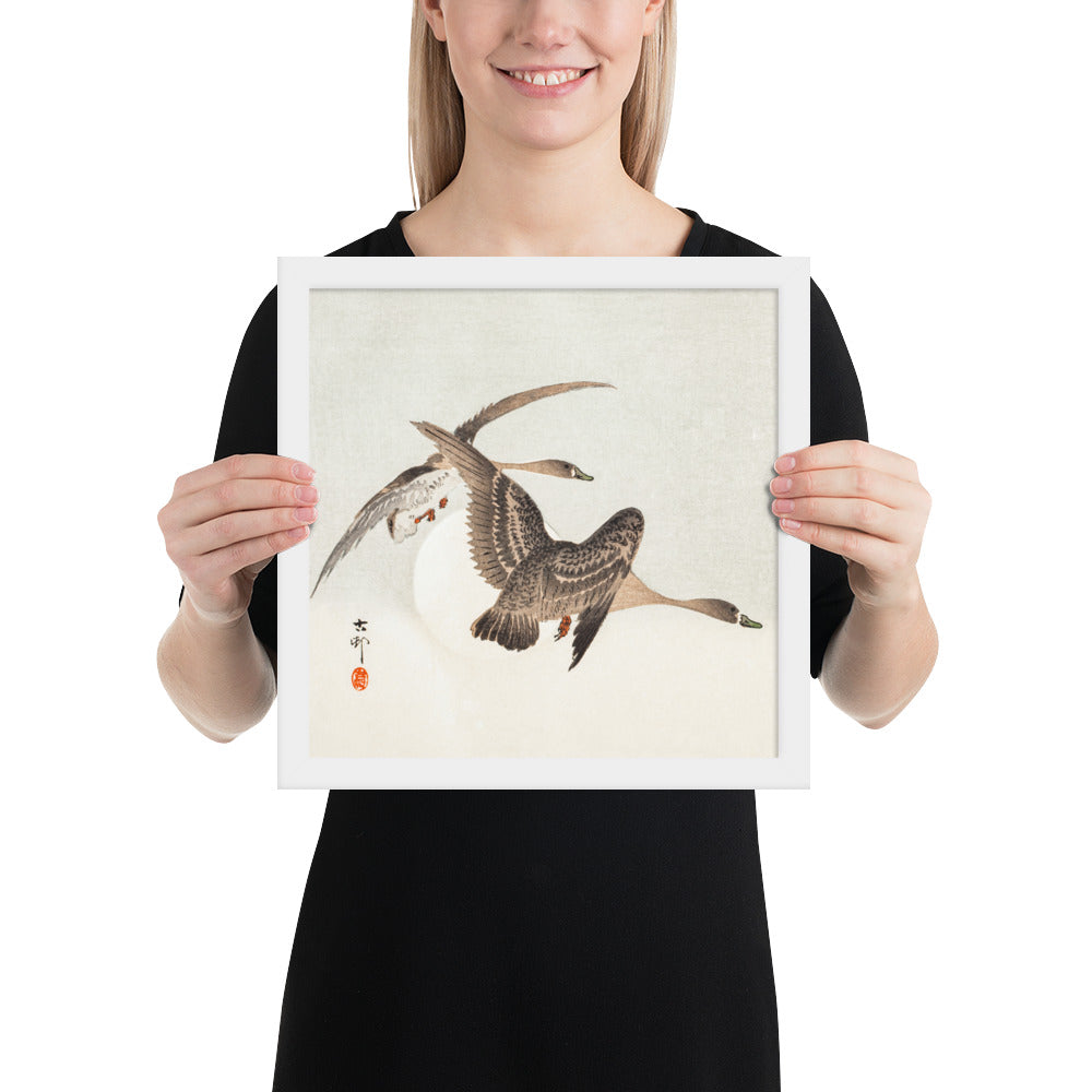 Geese and Full Moon by Ohara Koson