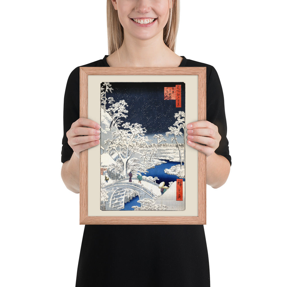 Drum bridge at Meguro and Sunset Hill by Utagawa Hiroshige