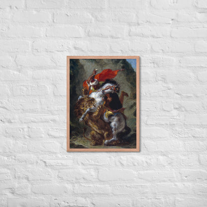 Arab Horseman Attacked by a Lion by Eugène Delacroix