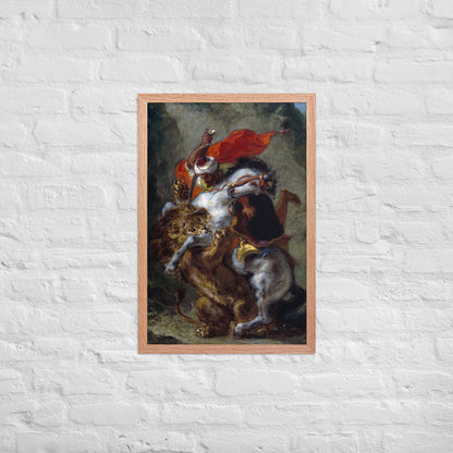 Arab Horseman Attacked by a Lion by Eugène Delacroix