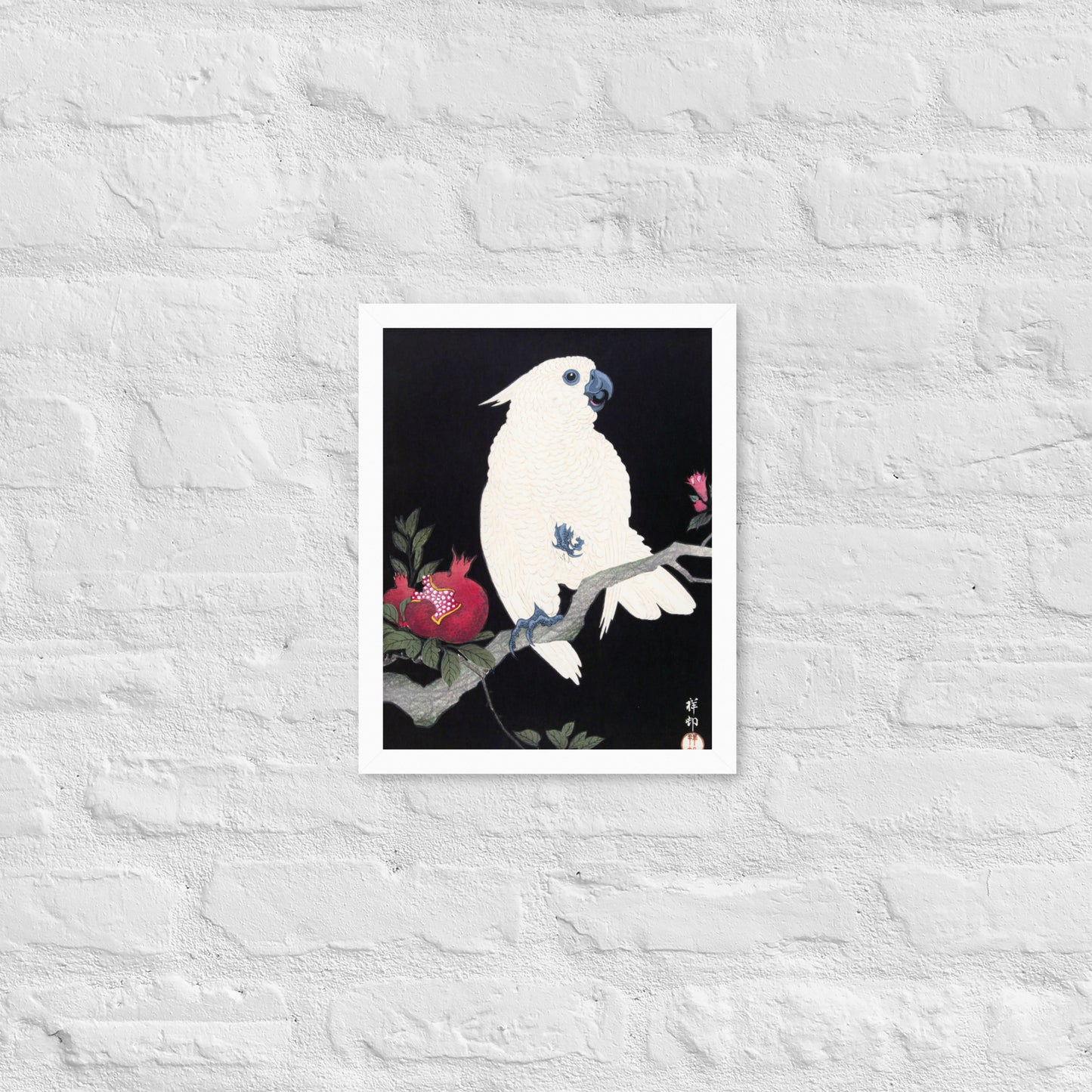 Cockatoo and Pomegranate by Ohara Koson