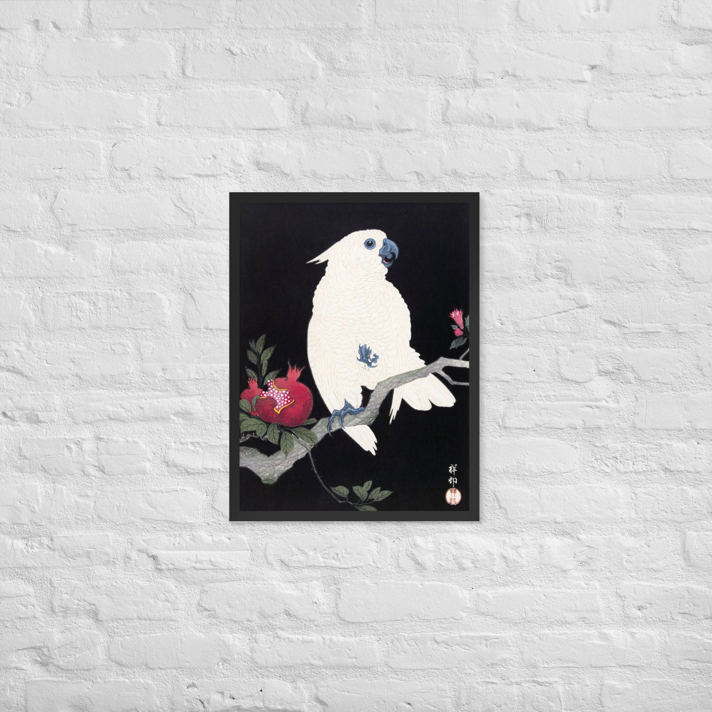 Cockatoo and Pomegranate by Ohara Koson