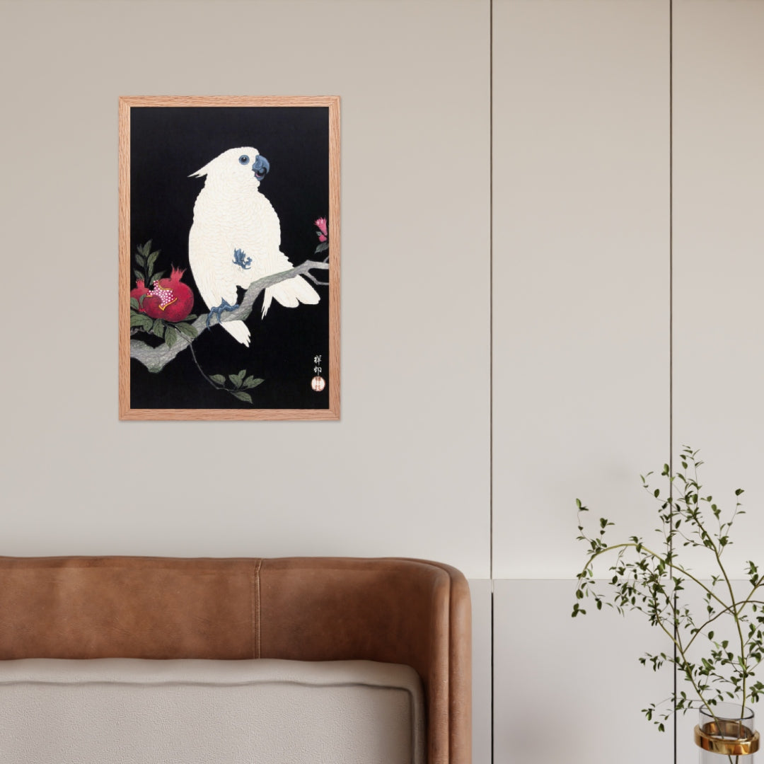Cockatoo and Pomegranate by Ohara Koson