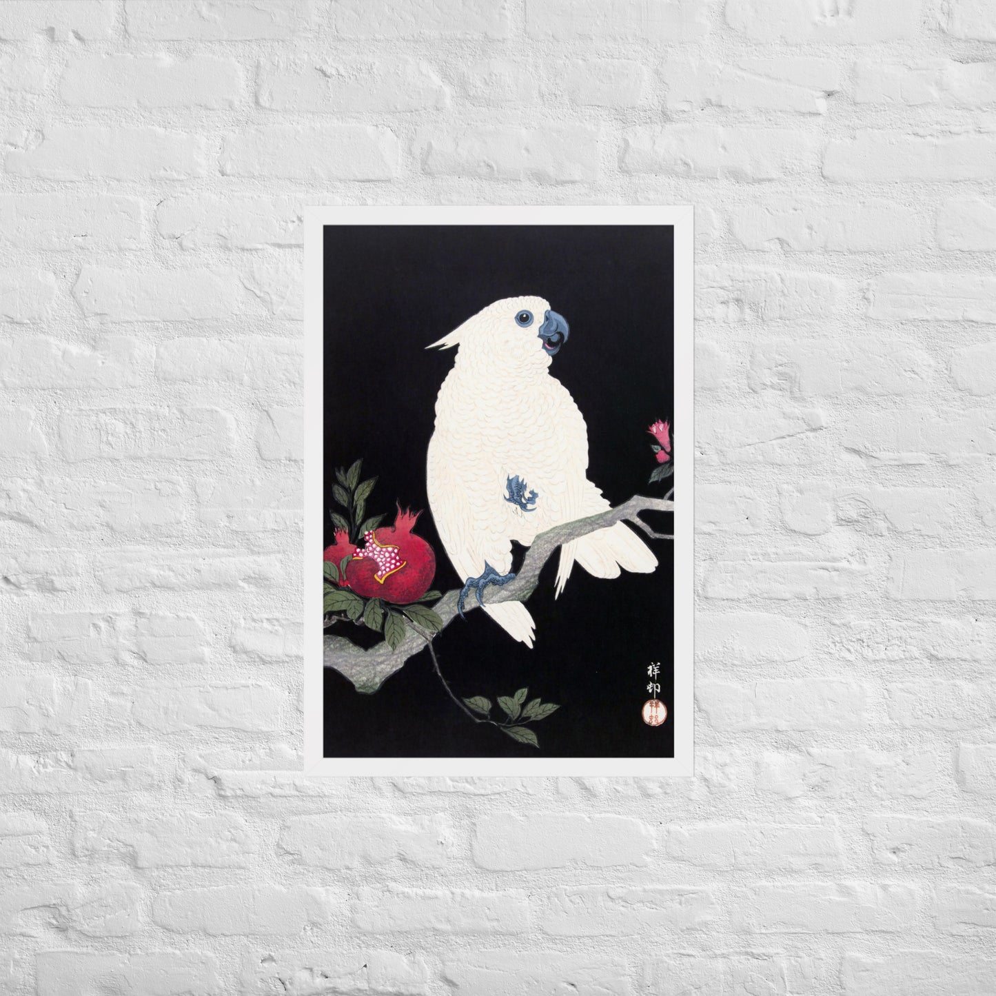 Cockatoo and Pomegranate by Ohara Koson