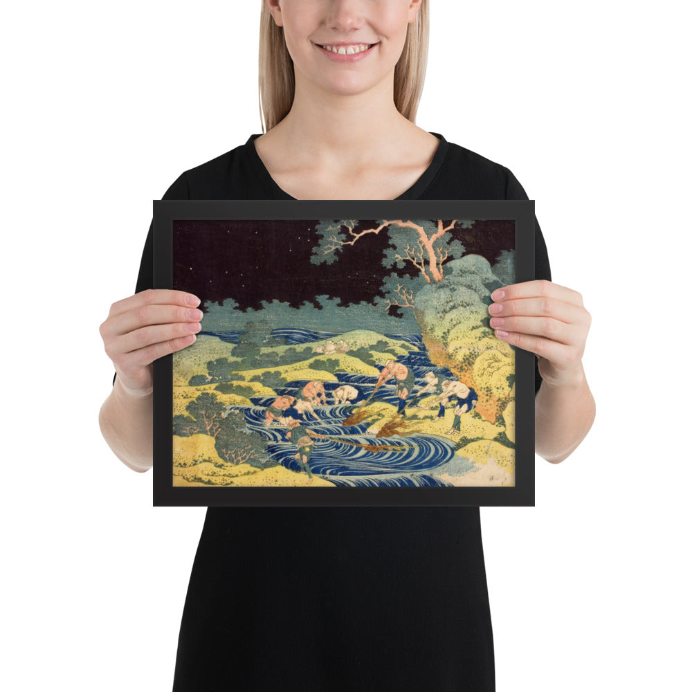 Fishing by Torchlight in Kai Province by Katsushika Hokusai