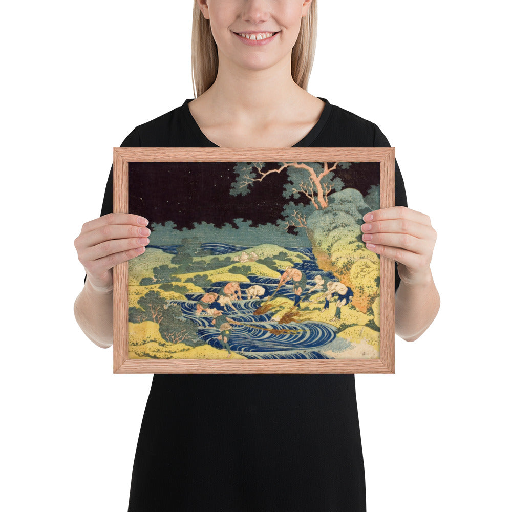 Fishing by Torchlight in Kai Province by Katsushika Hokusai