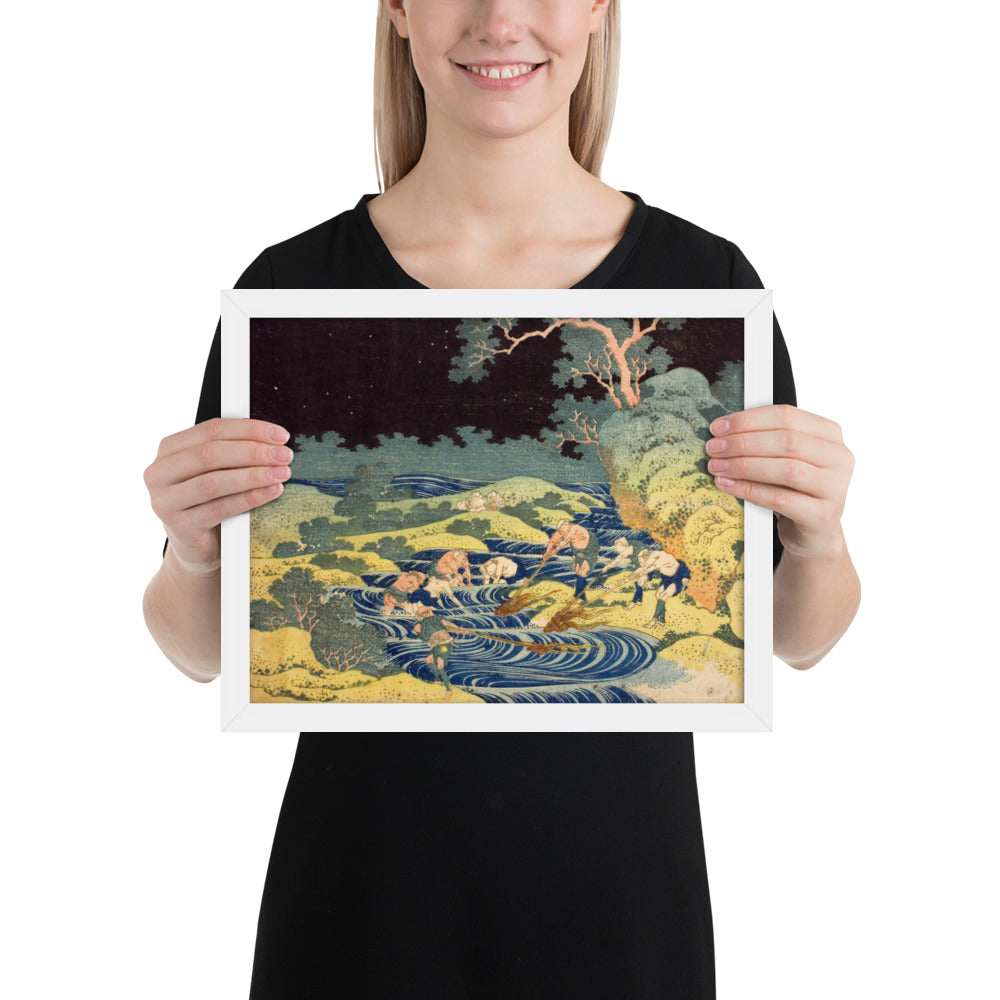 Fishing by Torchlight in Kai Province by Katsushika Hokusai