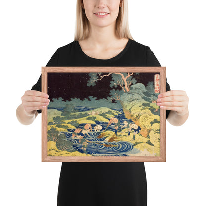 Fishing by Torchlight in Kai Province by Katsushika Hokusai