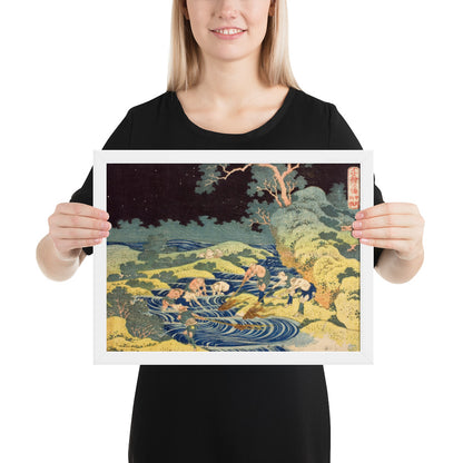 Fishing by Torchlight in Kai Province by Katsushika Hokusai