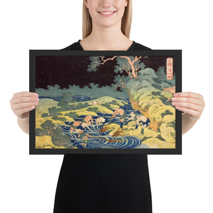 Fishing by Torchlight in Kai Province by Katsushika Hokusai