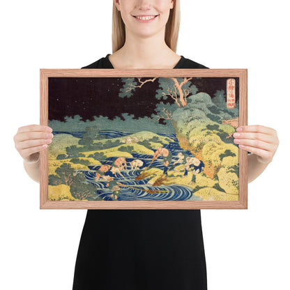 Fishing by Torchlight in Kai Province by Katsushika Hokusai