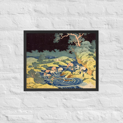 Fishing by Torchlight in Kai Province by Katsushika Hokusai
