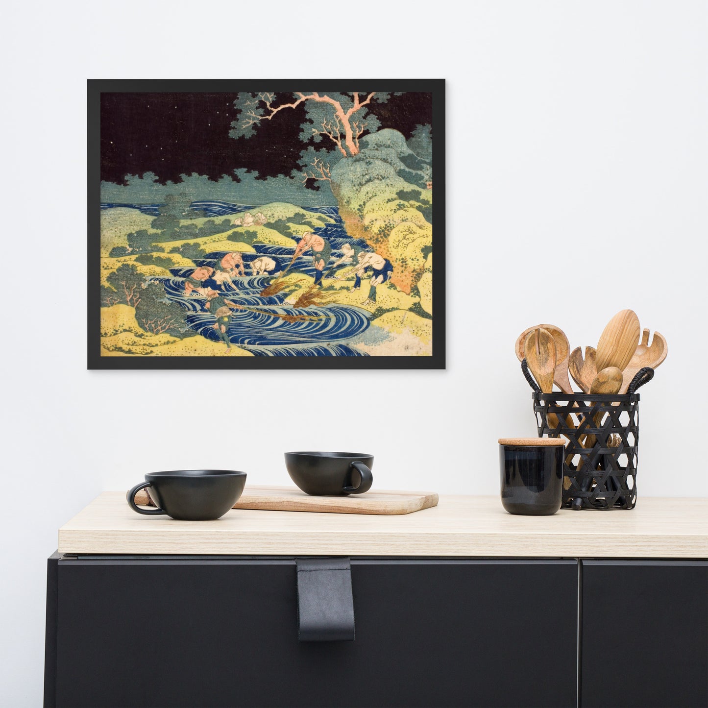 Fishing by Torchlight in Kai Province by Katsushika Hokusai