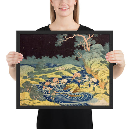Fishing by Torchlight in Kai Province by Katsushika Hokusai