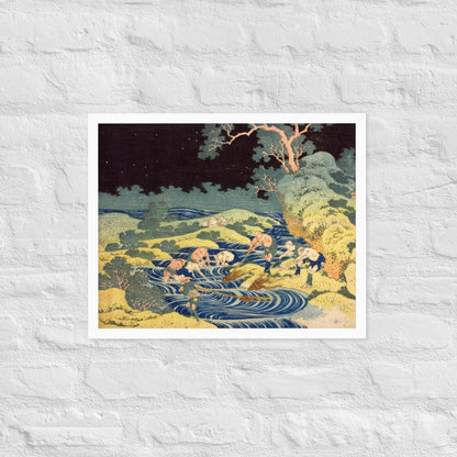 Fishing by Torchlight in Kai Province by Katsushika Hokusai