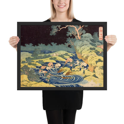 Fishing by Torchlight in Kai Province by Katsushika Hokusai