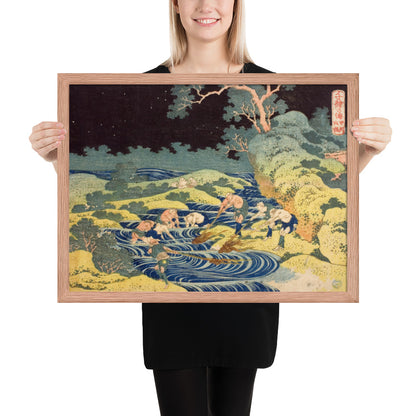 Fishing by Torchlight in Kai Province by Katsushika Hokusai