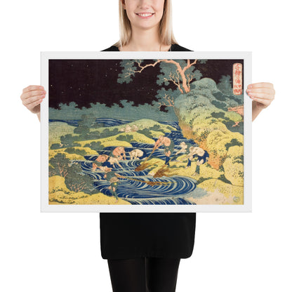 Fishing by Torchlight in Kai Province by Katsushika Hokusai