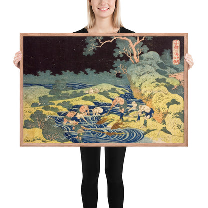 Fishing by Torchlight in Kai Province by Katsushika Hokusai