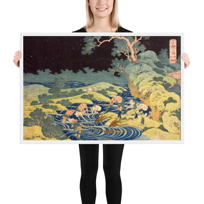 Fishing by Torchlight in Kai Province by Katsushika Hokusai