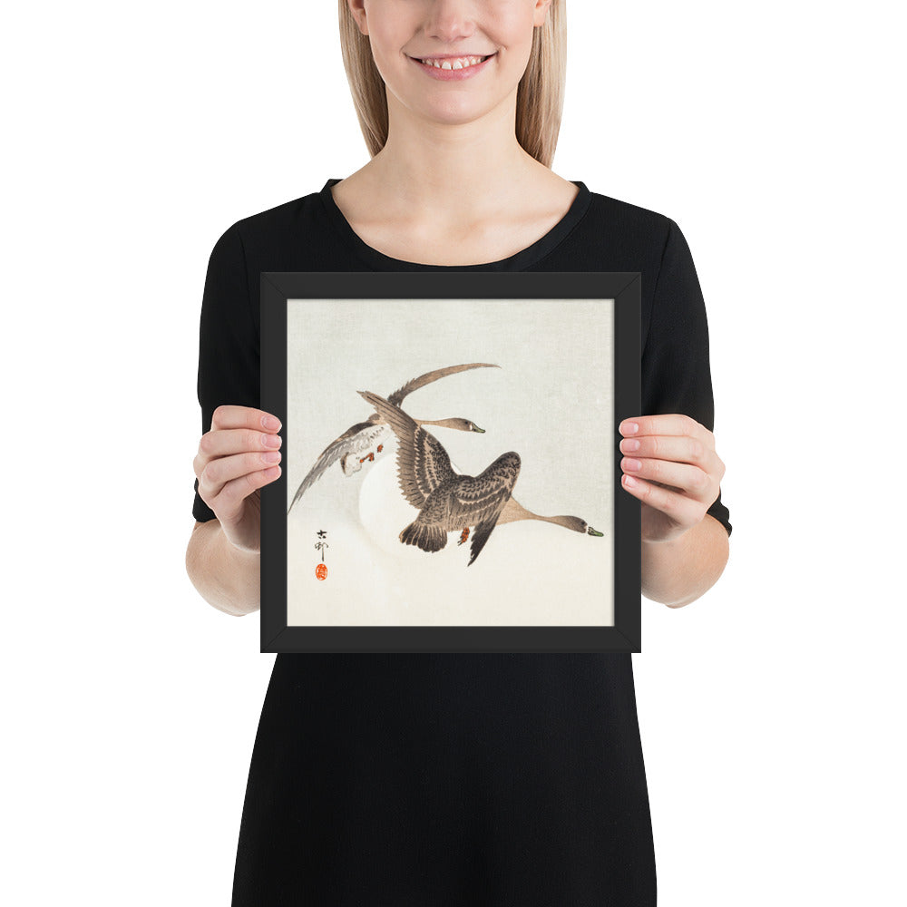 Geese and Full Moon by Ohara Koson