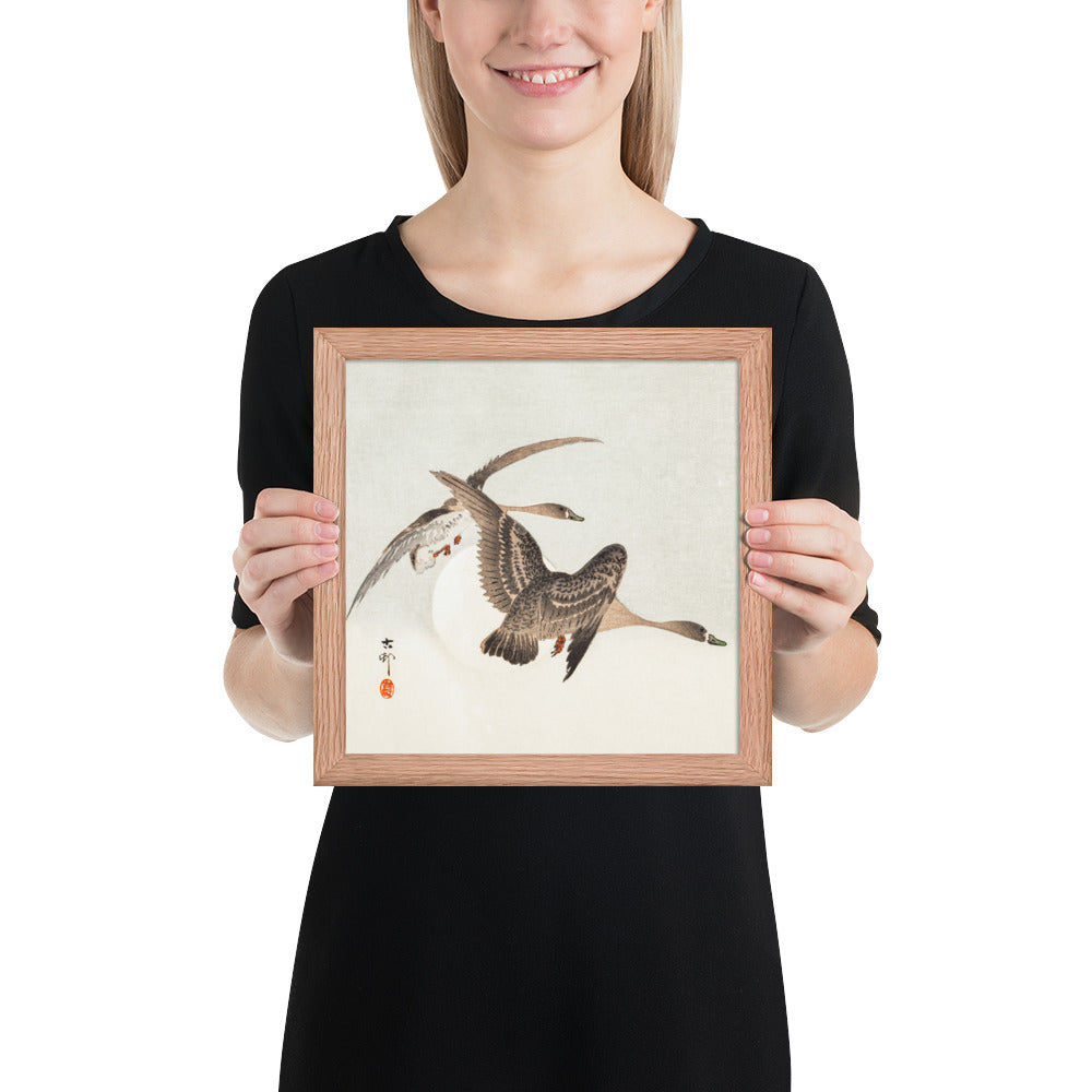 Geese and Full Moon by Ohara Koson