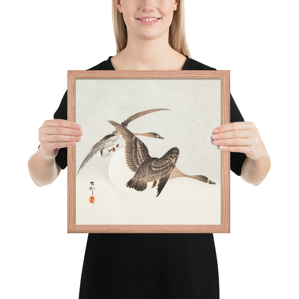 Geese and Full Moon by Ohara Koson