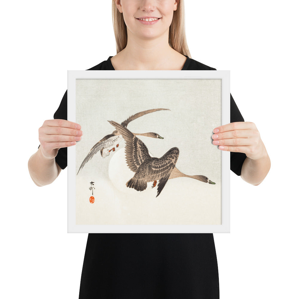 Geese and Full Moon by Ohara Koson