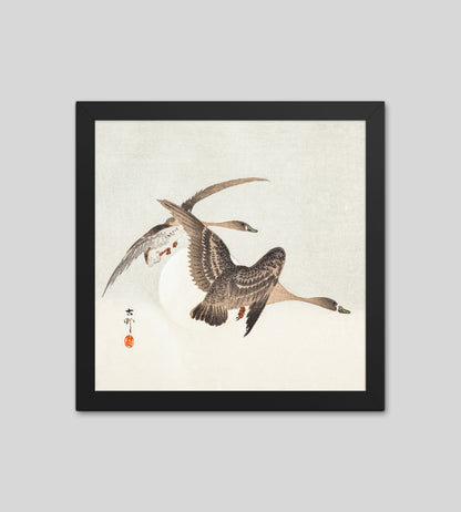 Geese and Full Moon by Ohara Koson