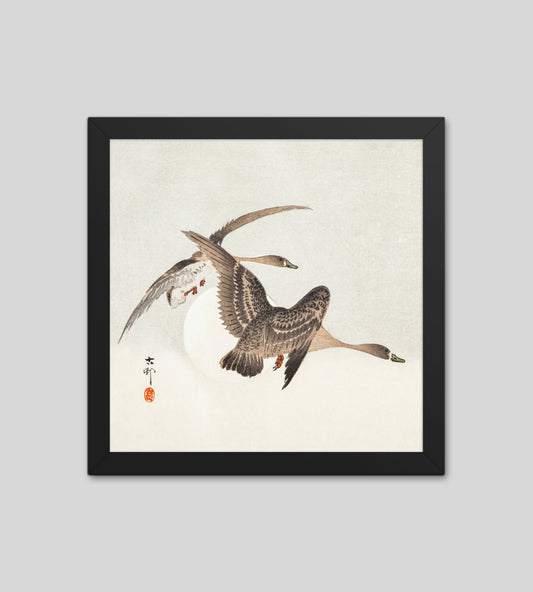 Geese and Full Moon by Ohara Koson