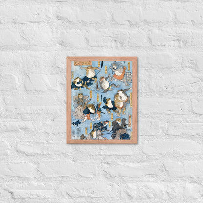 Famous Heroes of the Kabuki Stage Played by Frogs by Utagawa Kuniyoshi