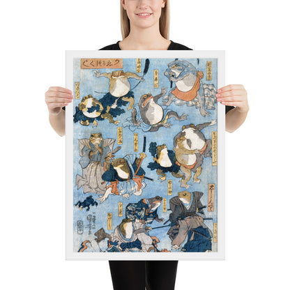 Famous Heroes of the Kabuki Stage Played by Frogs by Utagawa Kuniyoshi