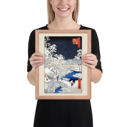 Drum bridge at Meguro and Sunset Hill by Utagawa Hiroshige