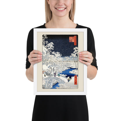 Drum bridge at Meguro and Sunset Hill by Utagawa Hiroshige