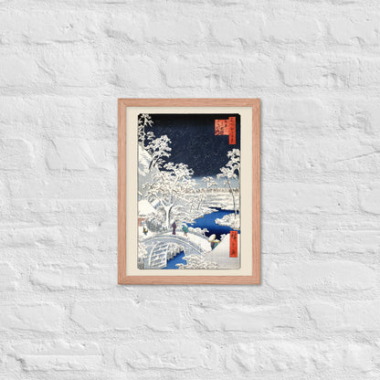 Drum bridge at Meguro and Sunset Hill by Utagawa Hiroshige