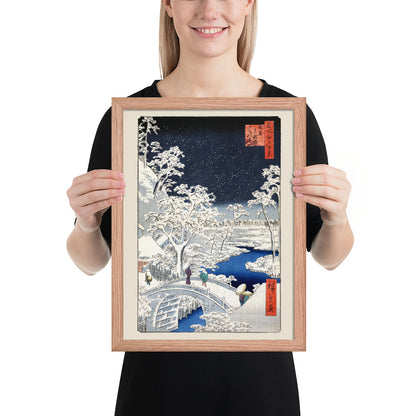Drum bridge at Meguro and Sunset Hill by Utagawa Hiroshige