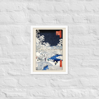 Drum bridge at Meguro and Sunset Hill by Utagawa Hiroshige