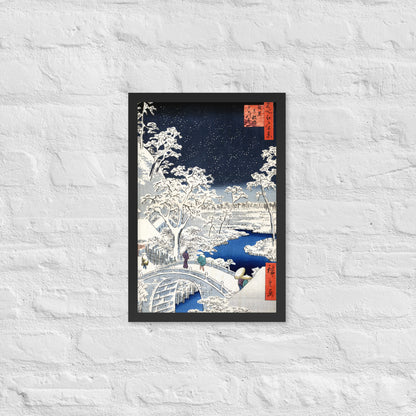 Drum bridge at Meguro and Sunset Hill by Utagawa Hiroshige