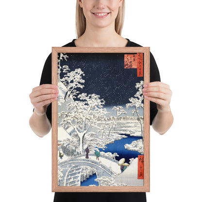 Drum bridge at Meguro and Sunset Hill by Utagawa Hiroshige