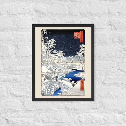 Drum bridge at Meguro and Sunset Hill by Utagawa Hiroshige