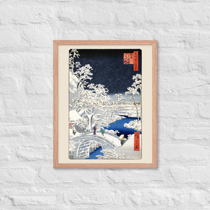 Drum bridge at Meguro and Sunset Hill by Utagawa Hiroshige