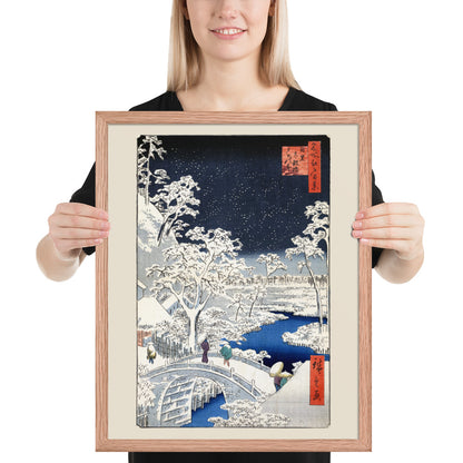 Drum bridge at Meguro and Sunset Hill by Utagawa Hiroshige
