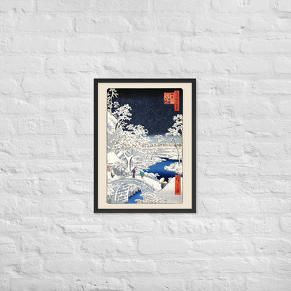 Drum bridge at Meguro and Sunset Hill by Utagawa Hiroshige