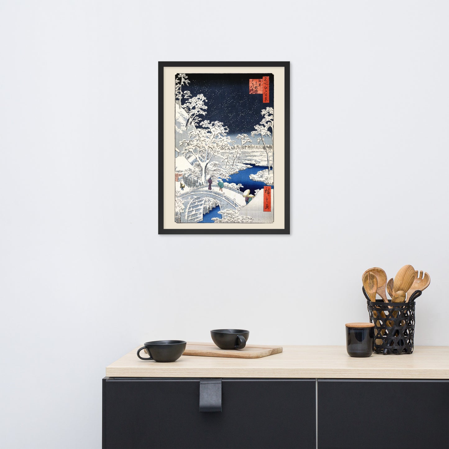 Drum bridge at Meguro and Sunset Hill by Utagawa Hiroshige